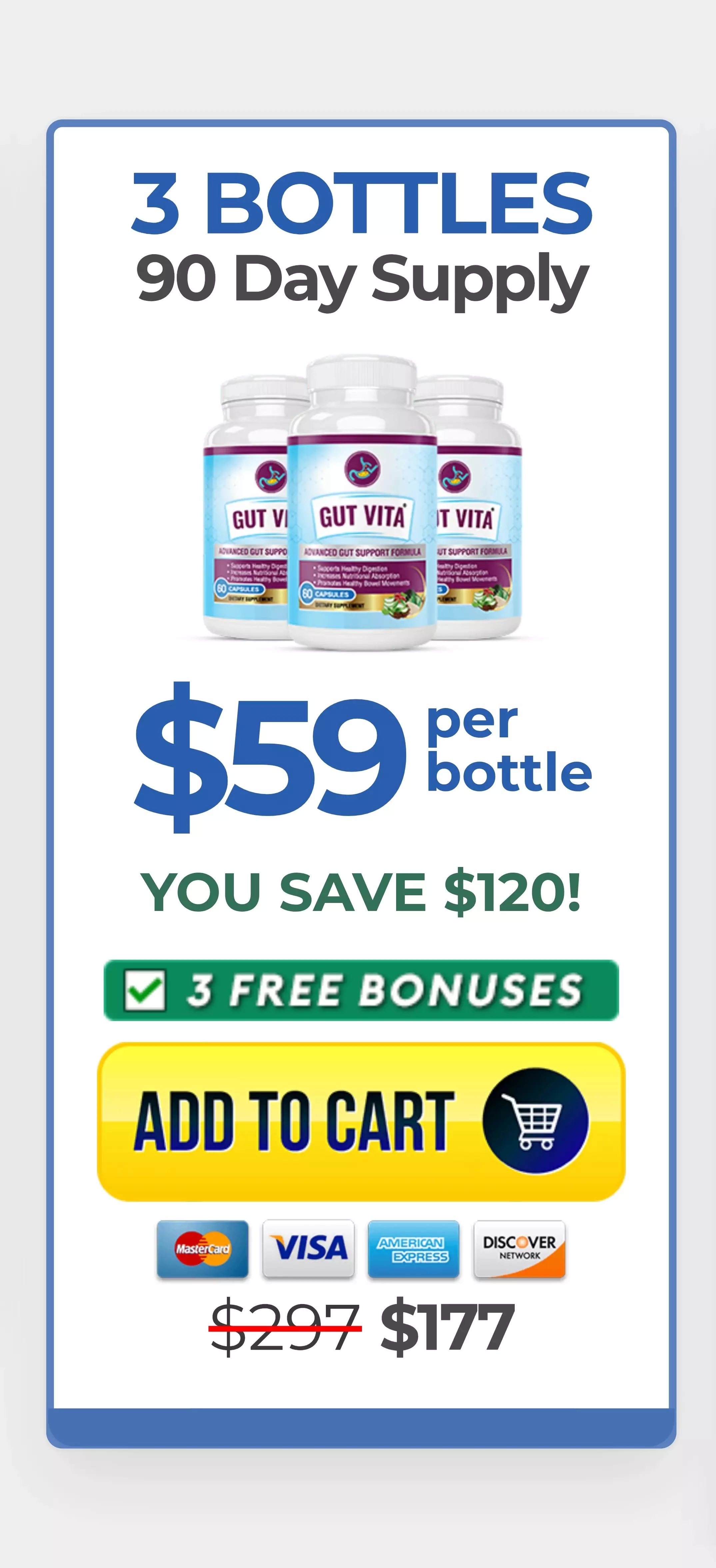 Gut Vita™ 3 bottles pricing